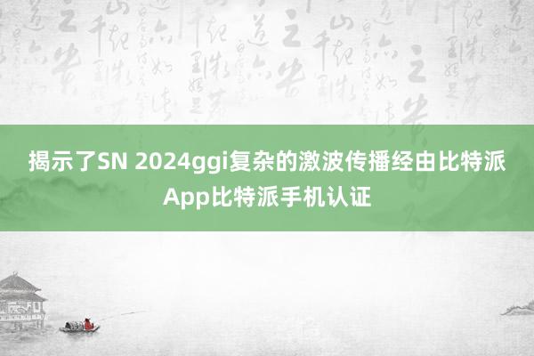 揭示了SN 2024ggi复杂的激波传播经由比特派App比特派手机认证