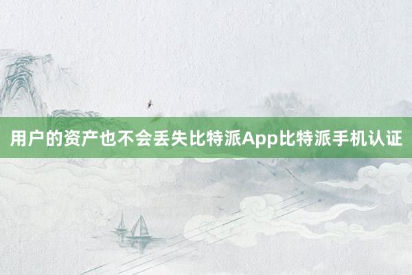 用户的资产也不会丢失比特派App比特派手机认证