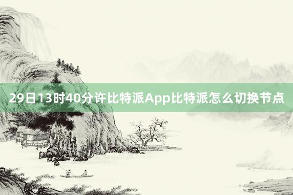 29日13时40分许比特派App比特派怎么切换节点