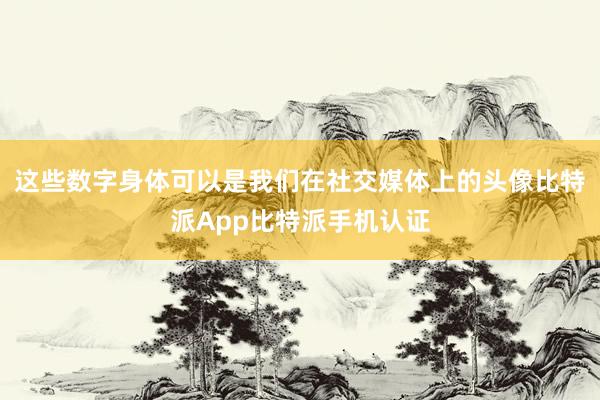 这些数字身体可以是我们在社交媒体上的头像比特派App比特派手机认证