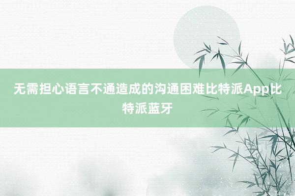 无需担心语言不通造成的沟通困难比特派App比特派蓝牙