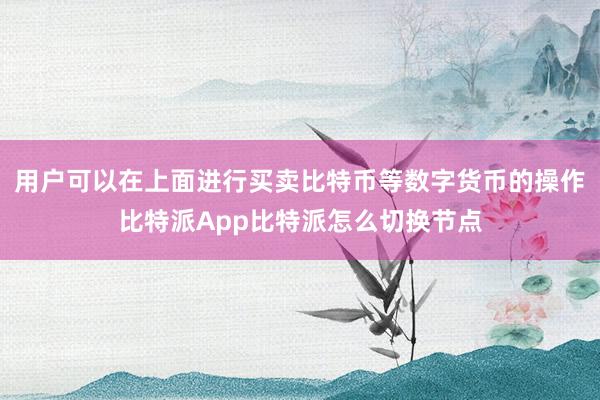 用户可以在上面进行买卖比特币等数字货币的操作比特派App比特派怎么切换节点