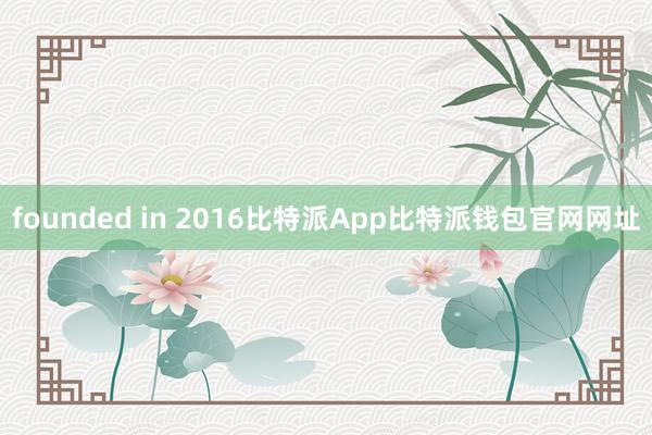 founded in 2016比特派App比特派钱包官网网址