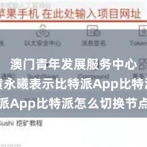 澳门青年发展服务中心总干事黄永曦表示比特派App比特派怎么切换节点