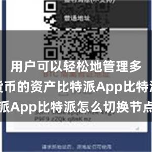 用户可以轻松地管理多种数字货币的资产比特派App比特派怎么切换节点