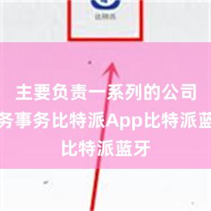 主要负责一系列的公司政务事务比特派App比特派蓝牙